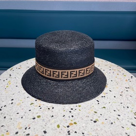 Fendi Fendl Женская летняя шляпа из соломы с плоской тульей, коре