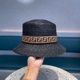 Fendi Fendl Женская летняя шляпа из соломы с плоской тульей, коре