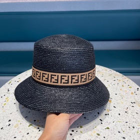 Fendi Fendl Женская летняя шляпа из соломы с плоской тульей, коре