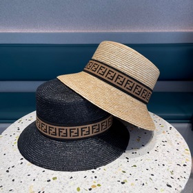 Fendi Fendl Женская летняя шляпа из соломы с плоской тульей, коре