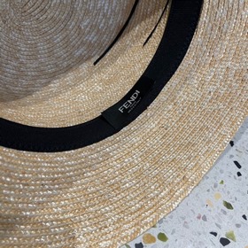 Fendi Fendl Женская летняя шляпа из соломы с плоской тульей, коре