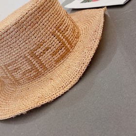 Новая модель соломенной шляпы FD Fendi, шляпа с плоской тульей из