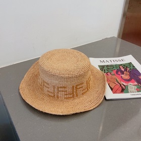 Новая модель соломенной шляпы FD Fendi, шляпа с плоской тульей из