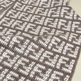 FENDI контрастные буквы 30*176 см, 100% шерсть Шарф из мягкого к