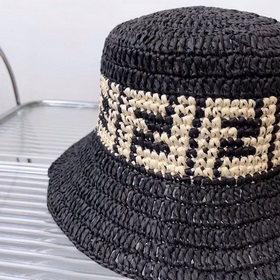 Fendi F D соломенная шляпа, рыбацкая шляпа, ручной плетения, офиц