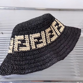 Fendi F D соломенная шляпа, рыбацкая шляпа, ручной плетения, офиц