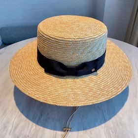 Gucci, шляпа-котел из соломы, шляпа с плоской макушкой, высокое п