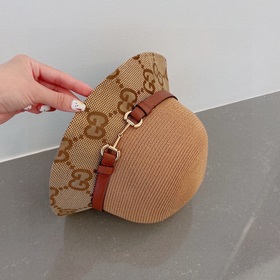 Соломенная шляпа Gucci с ремешком, удобная для переноски, высокок
