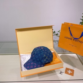 LV Louis Vuitton новая модель бейсболкиз вымытого денима Усоверше