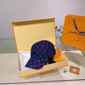 LV Louis Vuitton новая модель бейсболкиз вымытого денима Усоверше