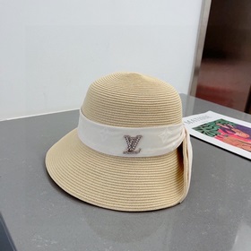 LV Louis Vuitton соломенная шляпа, с загнутыми полями, старинная 