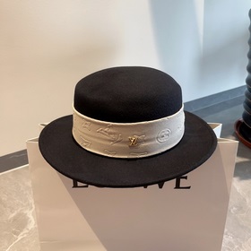 Новая шерстяная шляпа Lv Louis Vuitton, шляпа с плоской макушкой,