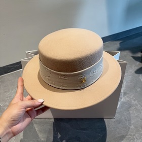 Новая шерстяная шляпа Lv Louis Vuitton, шляпа с плоской макушкой,