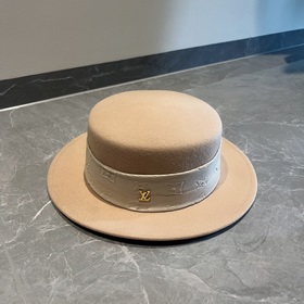 Новая шерстяная шляпа Lv Louis Vuitton, шляпа с плоской макушкой,