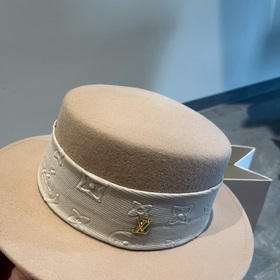 Новая шерстяная шляпа Lv Louis Vuitton, шляпа с плоской макушкой,