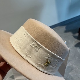 Новая шерстяная шляпа Lv Louis Vuitton, шляпа с плоской макушкой,