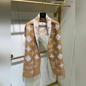 Двусторонняя длинная шаль с золотой нитью. Новейшая модель LV с з