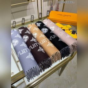 Двусторонняя длинная шаль с золотой нитью. Новейшая модель LV с з