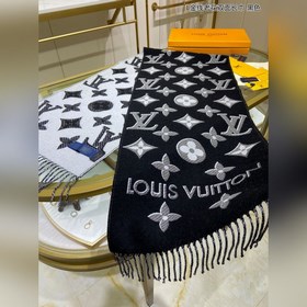 Двусторонняя длинная шаль с золотой нитью. Новейшая модель LV с з
