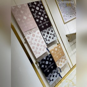 Двусторонняя длинная шаль с золотой нитью. Новейшая модель LV с з