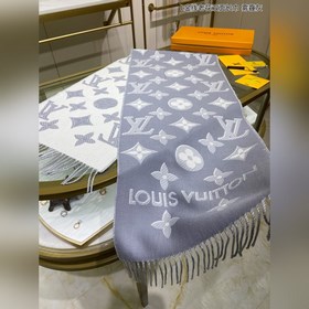 Двусторонняя длинная шаль с золотой нитью. Новейшая модель LV с з
