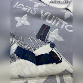 Двусторонняя длинная шаль с золотой нитью. Новейшая модель LV с з
