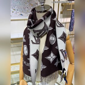 Двусторонняя длинная шаль с золотой нитью. Новейшая модель LV с з