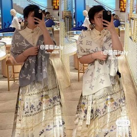 Louis Vuitton 【Двусторонняя длинная шарф с логотипом L】 Шарф Sim