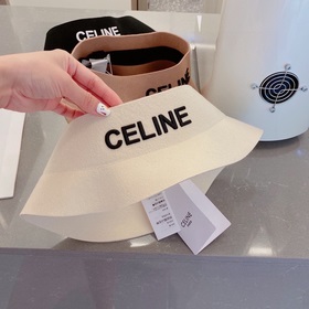 Celine Селин 2023 осенний шляпа с открытой макушкой, 100% шерсть,