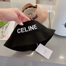 Celine Селин 2023 осенний шляпа с открытой макушкой, 100% шерсть,