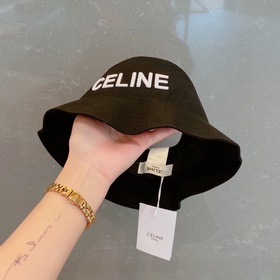 Celine Селин 2023 осенний шляпа с открытой макушкой, 100% шерсть,