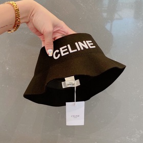 Celine Селин 2023 осенний шляпа с открытой макушкой, 100% шерсть,