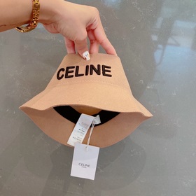 Celine Селин 2023 осенний шляпа с открытой макушкой, 100% шерсть,