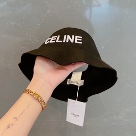 Celine Селин 2023 осенний шляпа с открытой макушкой, 100% шерсть,
