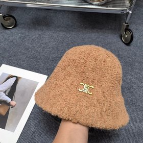 В комплекте с пылезащитным чехлом 【CELINE】 Рыбацкая шапка из овеч