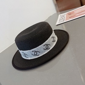 Chanel Шанель, шляпа с плоским верхом, соломенная шляпа, очень об