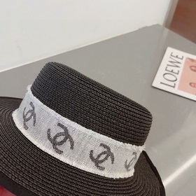 Chanel Шанель, шляпа с плоским верхом, соломенная шляпа, очень об
