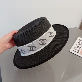 Chanel Шанель, шляпа с плоским верхом, соломенная шляпа, очень об