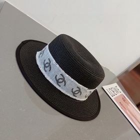 Chanel Шанель, шляпа с плоским верхом, соломенная шляпа, очень об