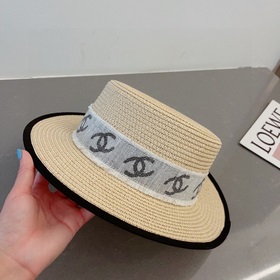 Chanel Шанель, шляпа с плоским верхом, соломенная шляпа, очень об