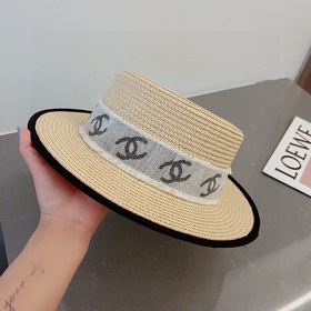 Chanel Шанель, шляпа с плоским верхом, соломенная шляпа, очень об