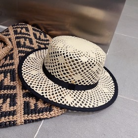 Chanel ажурная шляпа с плоским верхом, изготовлена из соломы, выс
