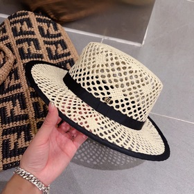 Chanel ажурная шляпа с плоским верхом, изготовлена из соломы, выс