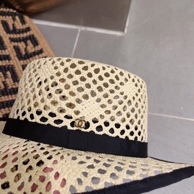 Chanel ажурная шляпа с плоским верхом, изготовлена из соломы, выс