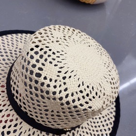 Chanel ажурная шляпа с плоским верхом, изготовлена из соломы, выс