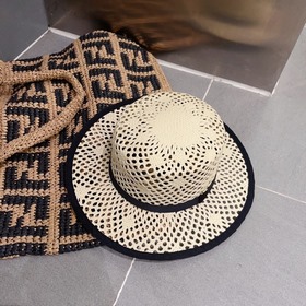 Chanel ажурная шляпа с плоским верхом, изготовлена из соломы, выс