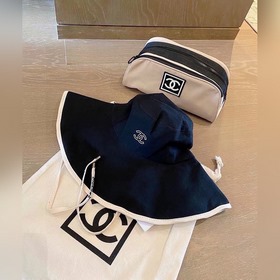 Шляпа-рыбачка Chanel с широкими полями, холщовая шляпа, лаконичны