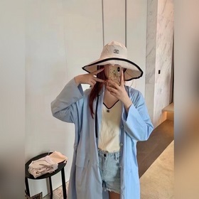 Шляпа-рыбачка Chanel с широкими полями, холщовая шляпа, лаконичны
