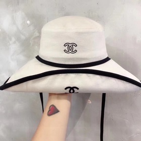 Шляпа-рыбачка Chanel с широкими полями, холщовая шляпа, лаконичны