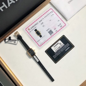 Женские кварцевые часы Chanel Black Gold Small Sugar Cube Настоящ